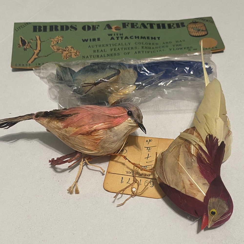 Vintage cotton spun birds (lot # 2 )